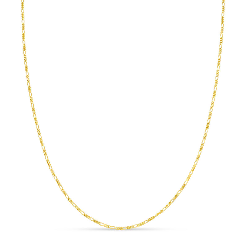 9ct Yellow Gold 1.3mm Figaro Chain
