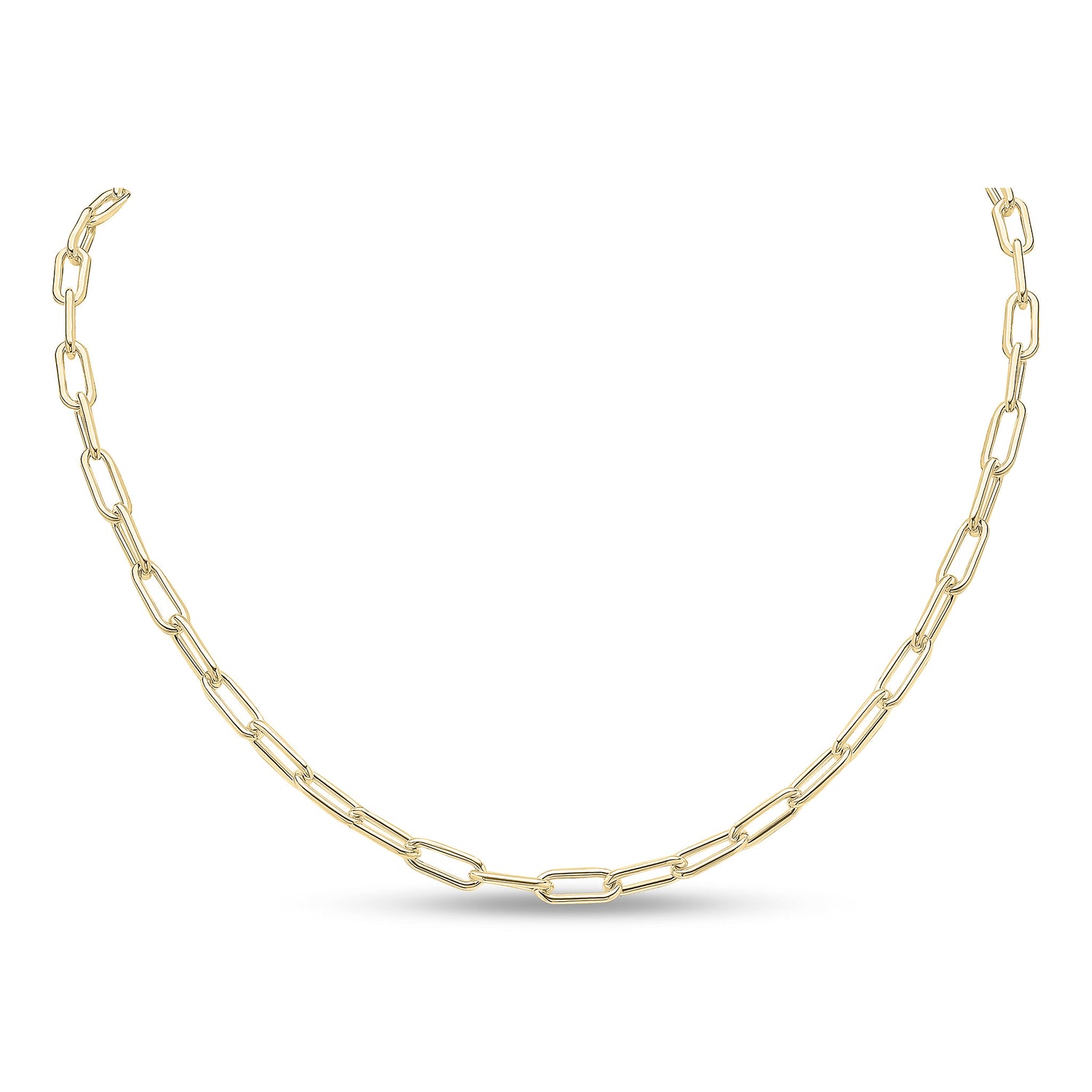 18ct Gold Vermeil 4x12mm Paperchain Link Necklace