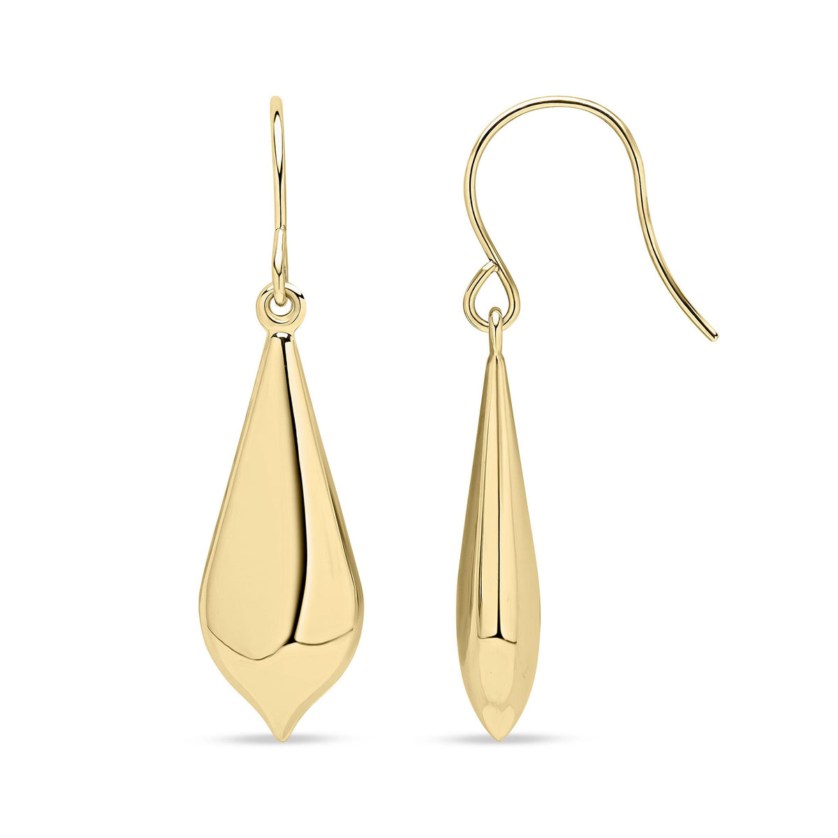 9ct Yellow Gold Polished Pear Drop Earrings