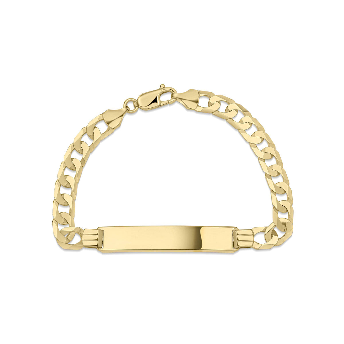 9ct Yellow Gold Wide Curb ID Bracelet
