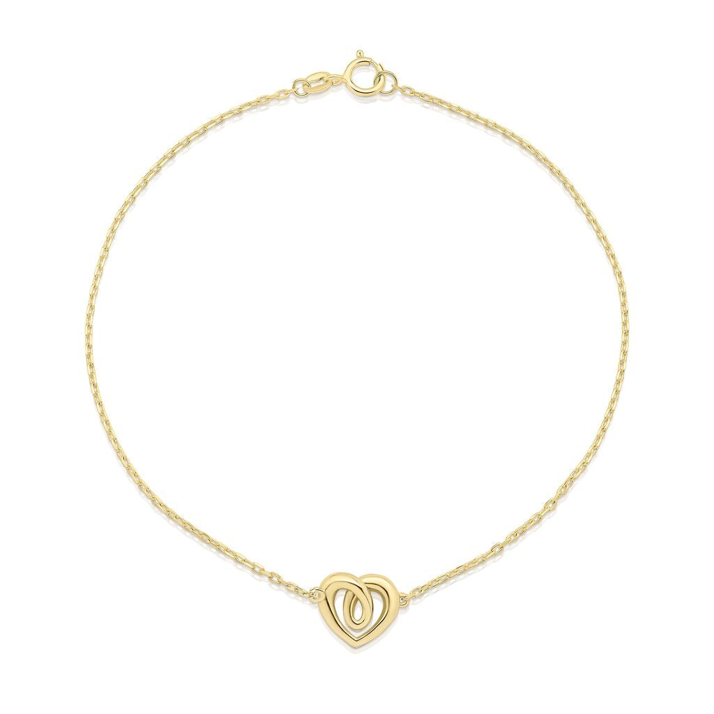 9ct Yellow Gold Heart Motif Bracelet