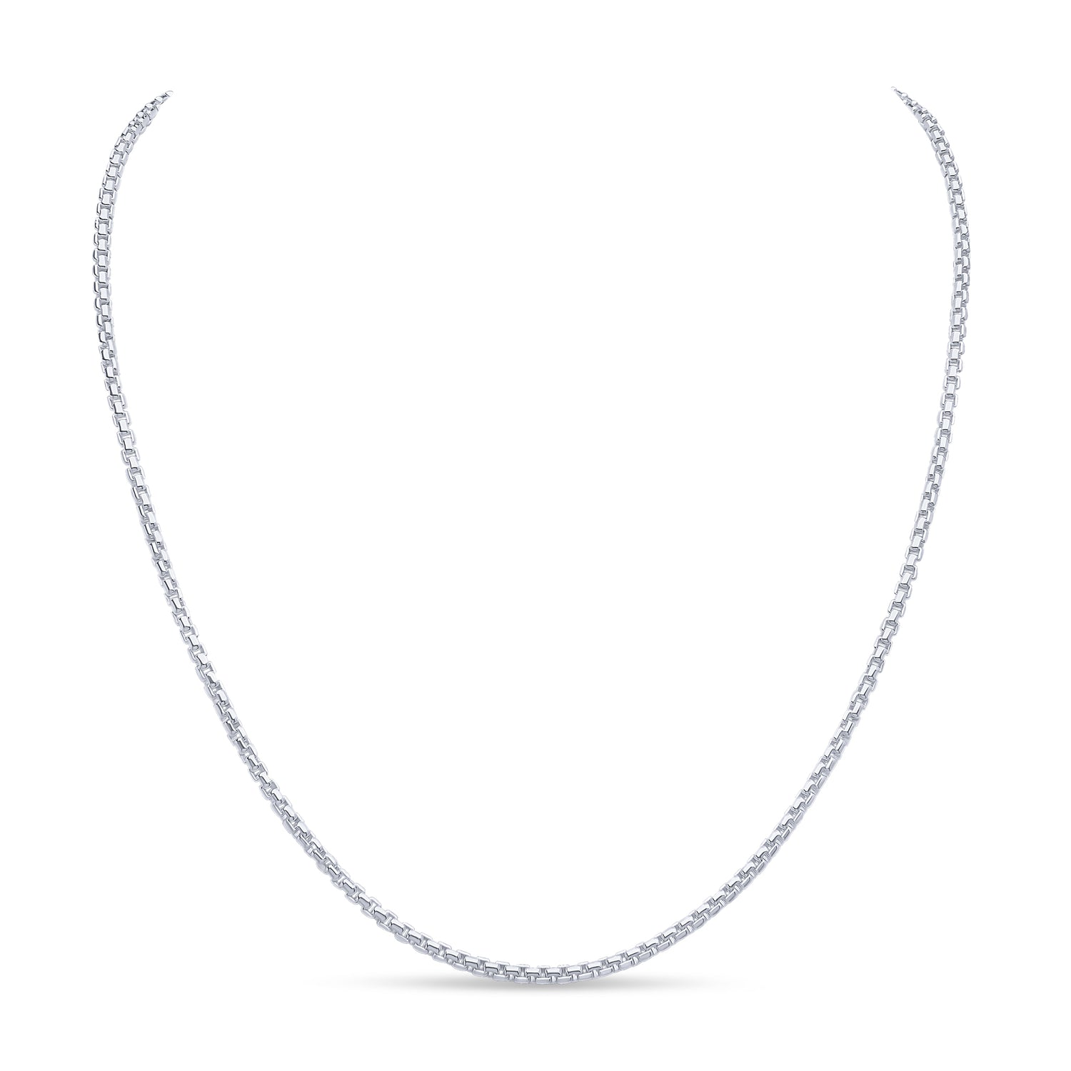 Sterling Silver 2.5mm Rounded Box Belcher Necklace