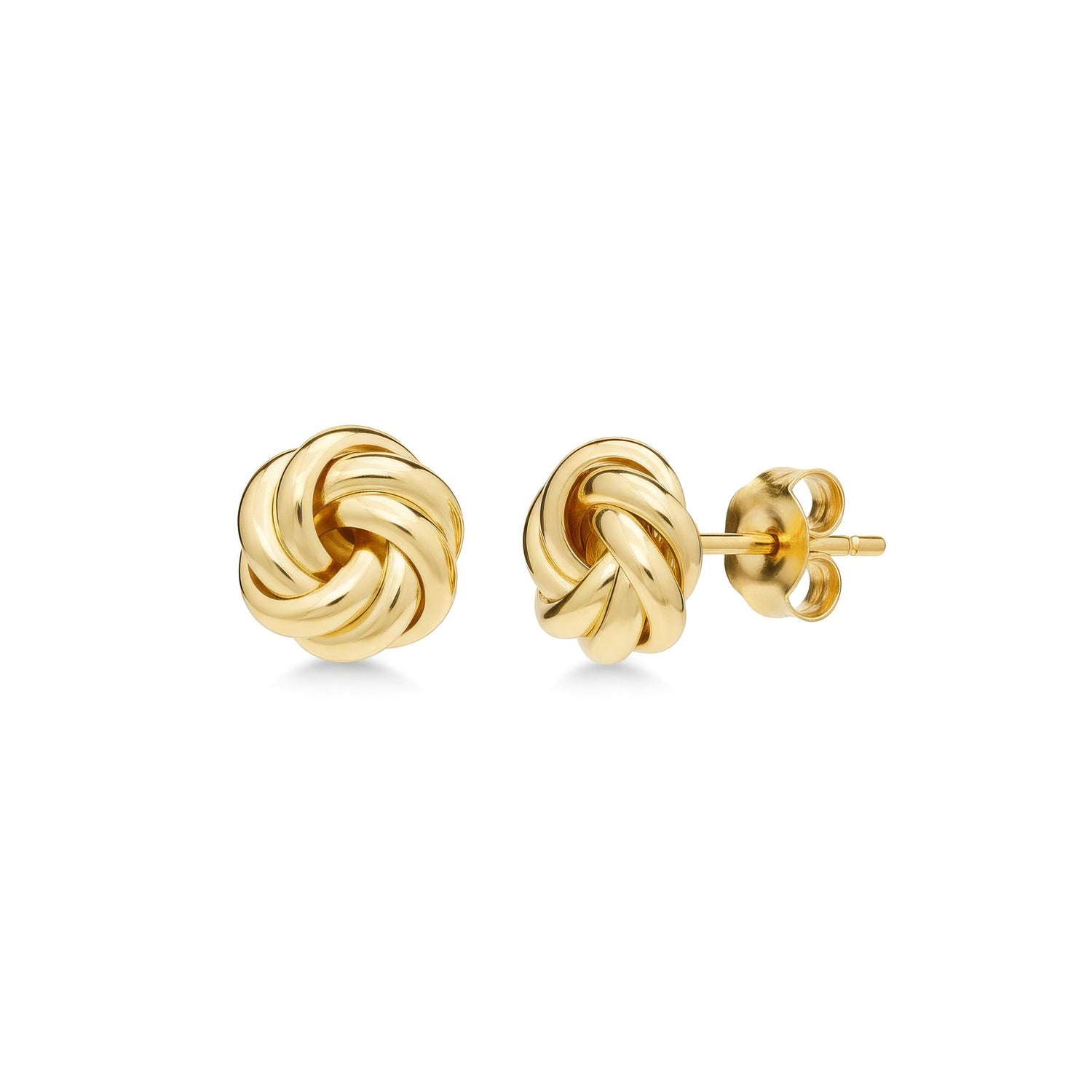 9ct Yellow Gold Polished Multi-Loop Twist Knot Stud Earrings — 9mm