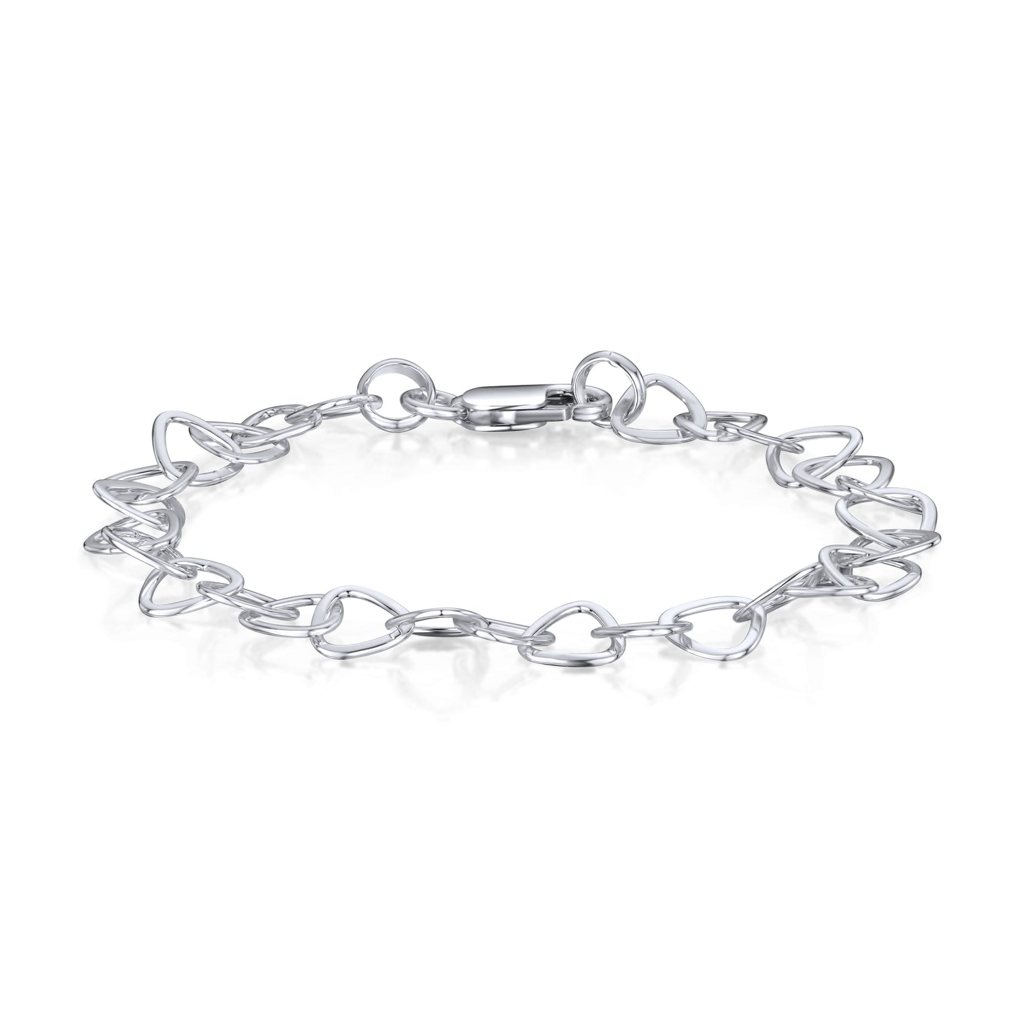 Sterling Silver Handmade Solid Flat Triangle Chain Bracelet