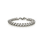 Sterling silver 11mm mens curb bracelet 8.5 inch - front