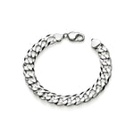 Sterling silver 11mm mens curb bracelet 8.5 inch - top