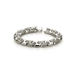 Sterling silver 12mm mens cast bracelet 8.5 inch - front
