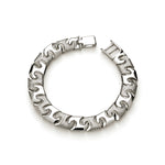 Sterling silver 12mm mens cast bracelet 8.5 inch - top