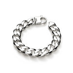 Sterling silver 15mm mens curb bracelet 9 inch - top