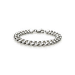 Sterling silver 8.75mm mens curb bracelet 8.5 inch - front