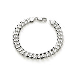 Sterling silver 8.75mm mens curb bracelet 8.5 inch - top