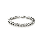 Sterling silver 8mm mens curb bracelet 8.5 inch - front