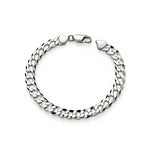 Sterling silver 8mm mens curb bracelet 8.5 inch - top