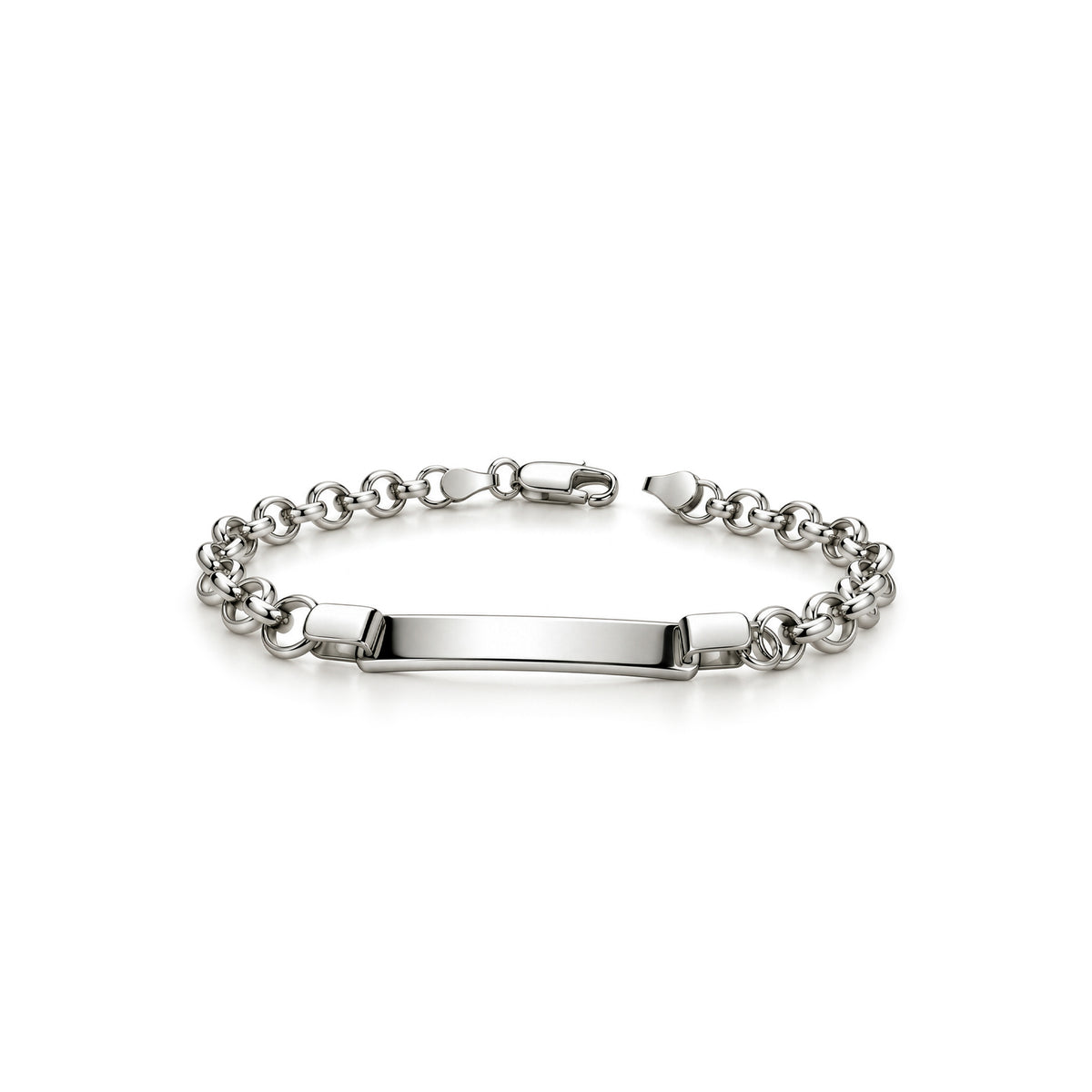 Sterling silver ID belcher bracelet 7.5 inch - front