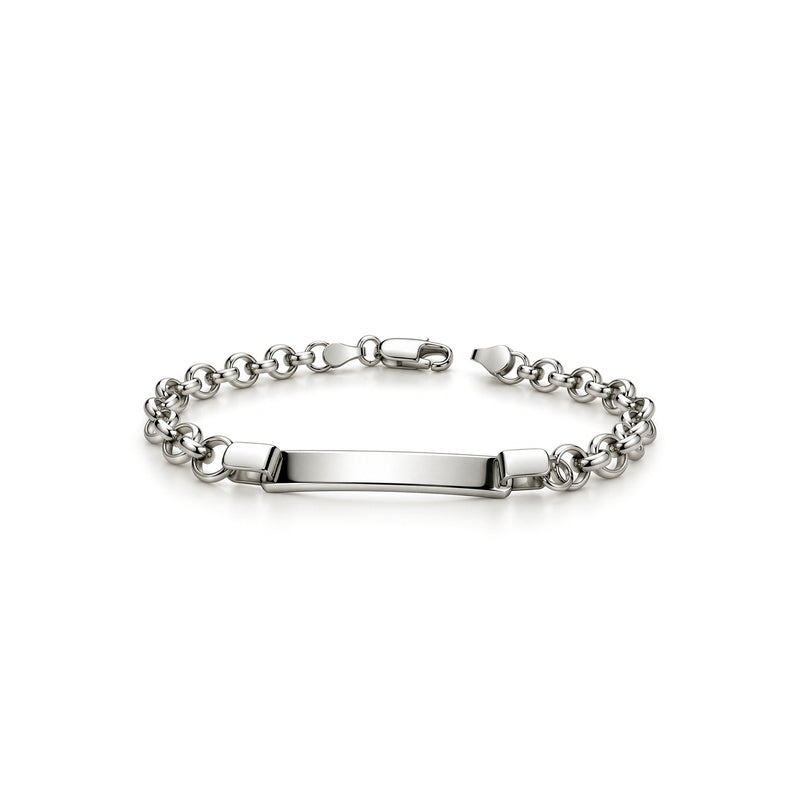 Sterling silver ID belcher bracelet 7.5 inch - front