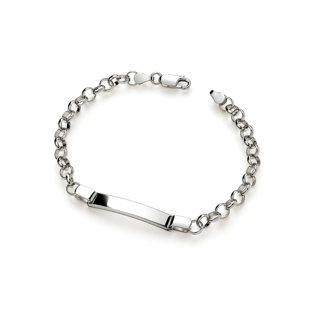 Sterling silver ID belcher bracelet 7.5 inch - top