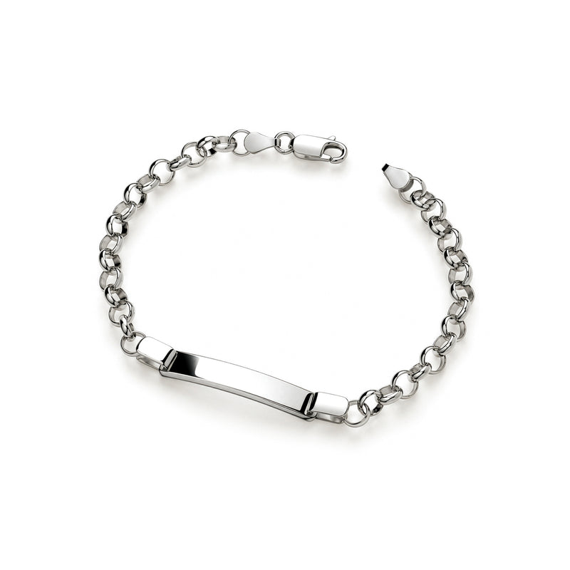 Sterling silver ID belcher bracelet 7.5 inch - top