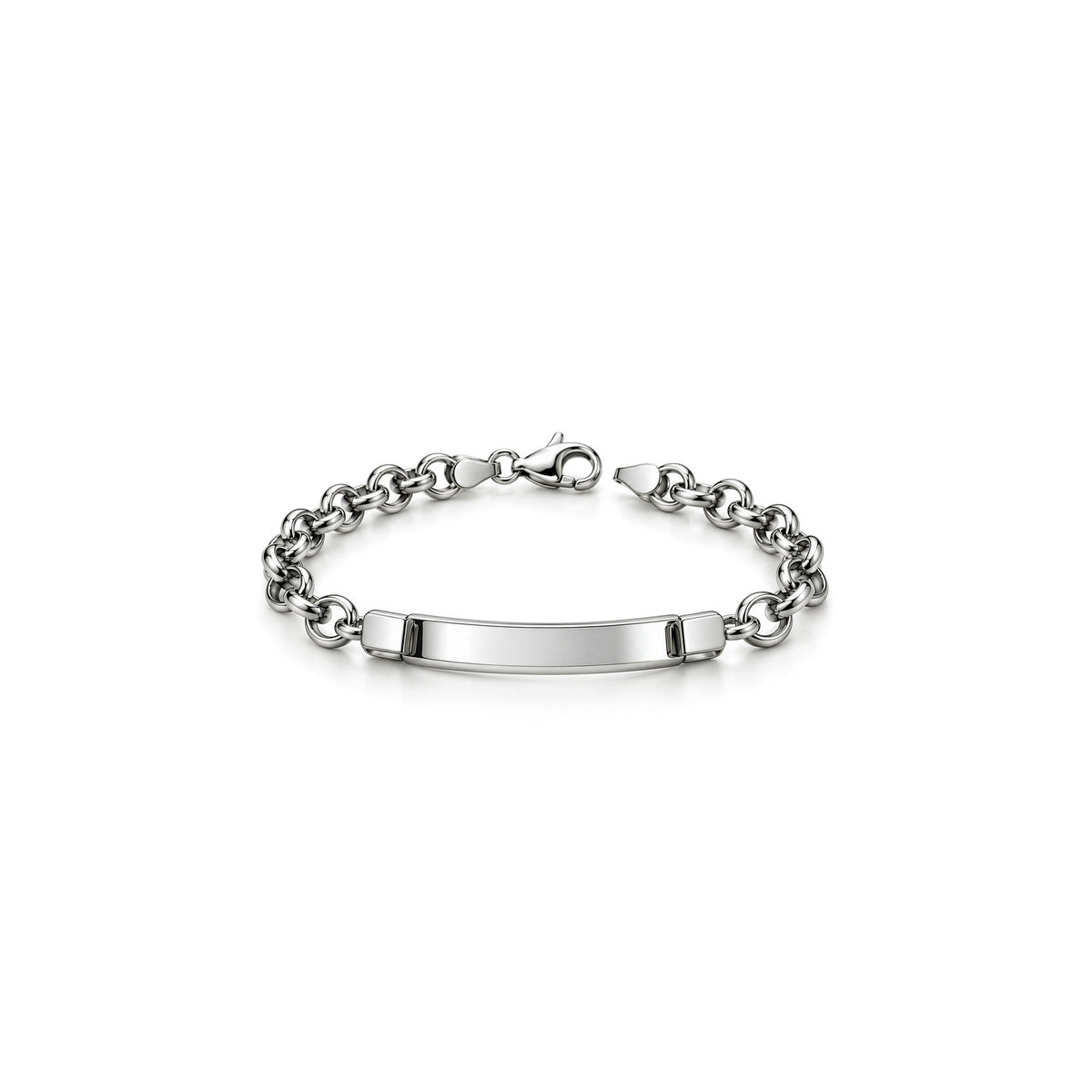 Sterling silver baby child ID belcher bracelet 6.5 inch - front