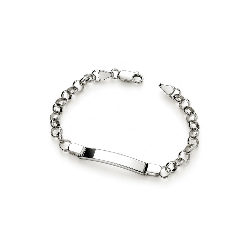 Sterling silver baby child ID belcher bracelet 6.5 inch - top