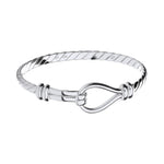 Sterling Silver Baby Twist Hook Bangle