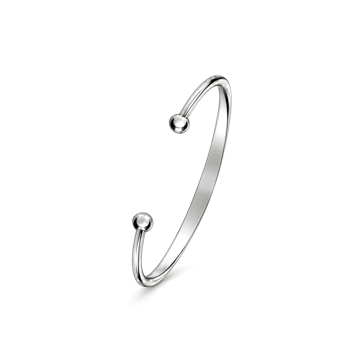 Sterling Silver Child ID Torque Bangle