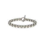 Sterling silver heavy belcher bracelet with t-bar clasp 7.5 inch - front