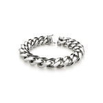 Sterling silver mens cuban bracelet 9.5 inch - front