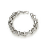 Sterling silver mens hexagon patterned belcher bracelet 10 inch - top