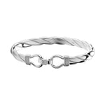 Sterling Silver Men's Solid Twist Hook Bangle — 8mm