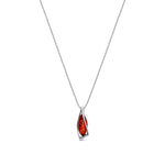 Sterling Silver Natural Baltic Amber Angular Marquise Pendant