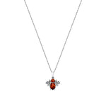 Sterling Silver Natural Baltic Amber Bee Pendant