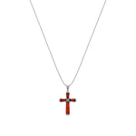 Sterling Silver Natural Baltic Amber Four-Stone Cross Pendant