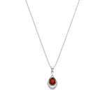 Sterling Silver Natural Baltic Amber Layered Teardrop Pendant