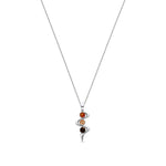 Sterling Silver Natural Baltic Amber Three-Stone Swirl Pendant