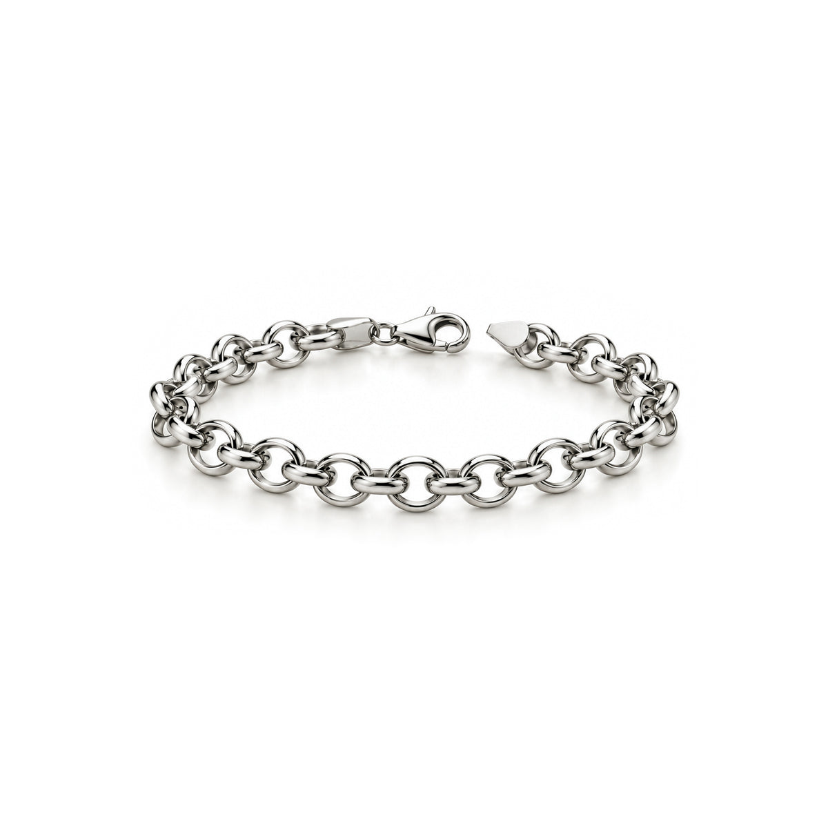 Sterling Silver Oval Belcher Bracelet