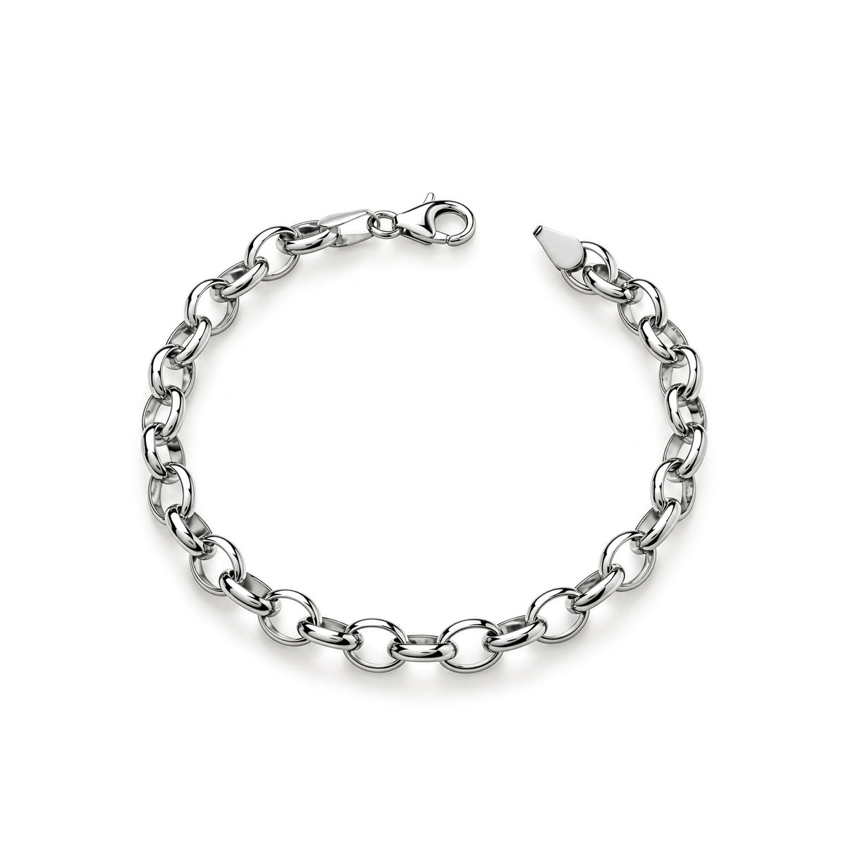 Sterling Silver Oval Belcher Bracelet
