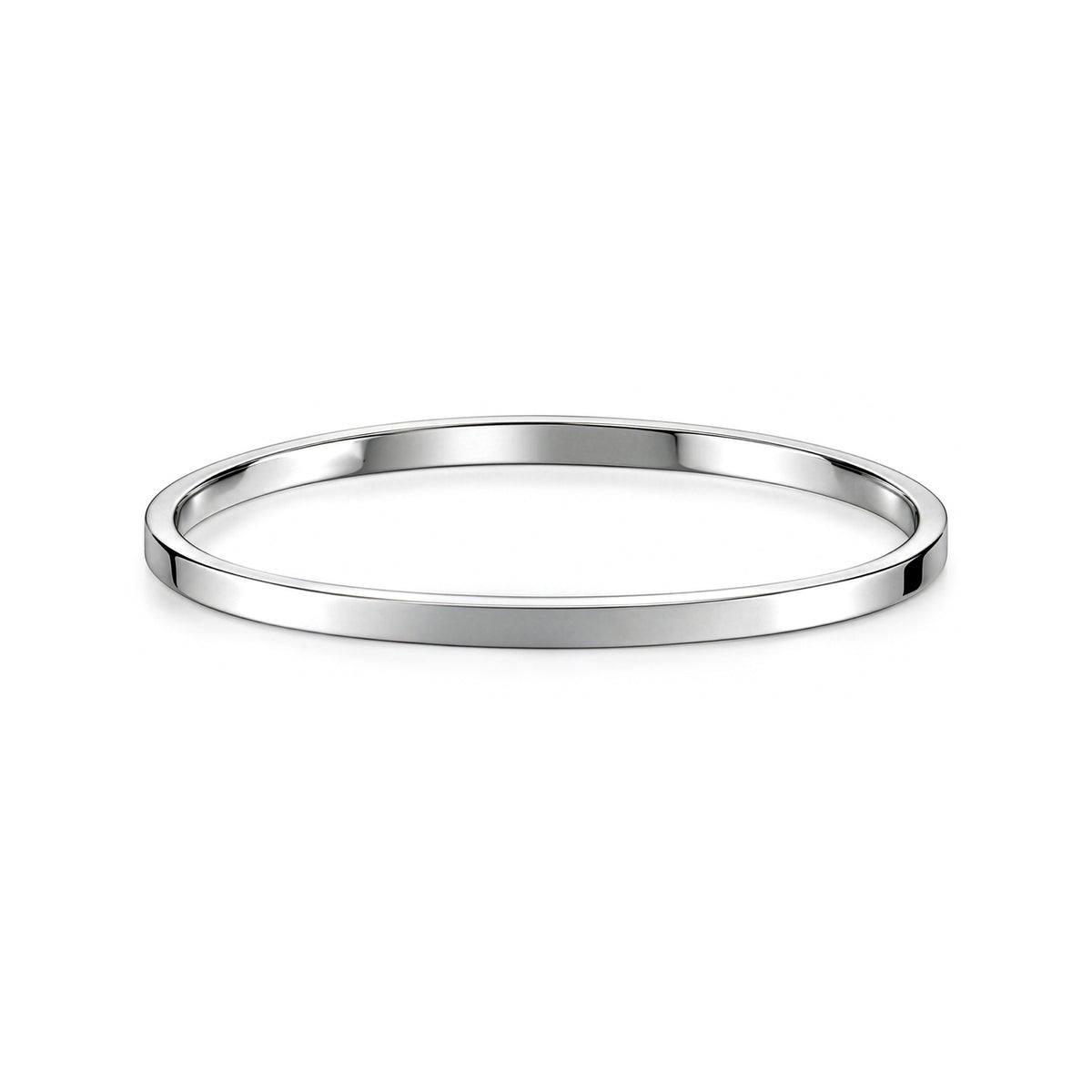 Sterling Silver Solid 4mm Flat Profile Bangle