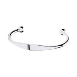 Sterling Silver Solid Baby ID Torque Bangle