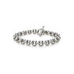 Sterling silver substantial belcher bracelet with t-bar clasp 7.5 inch - front