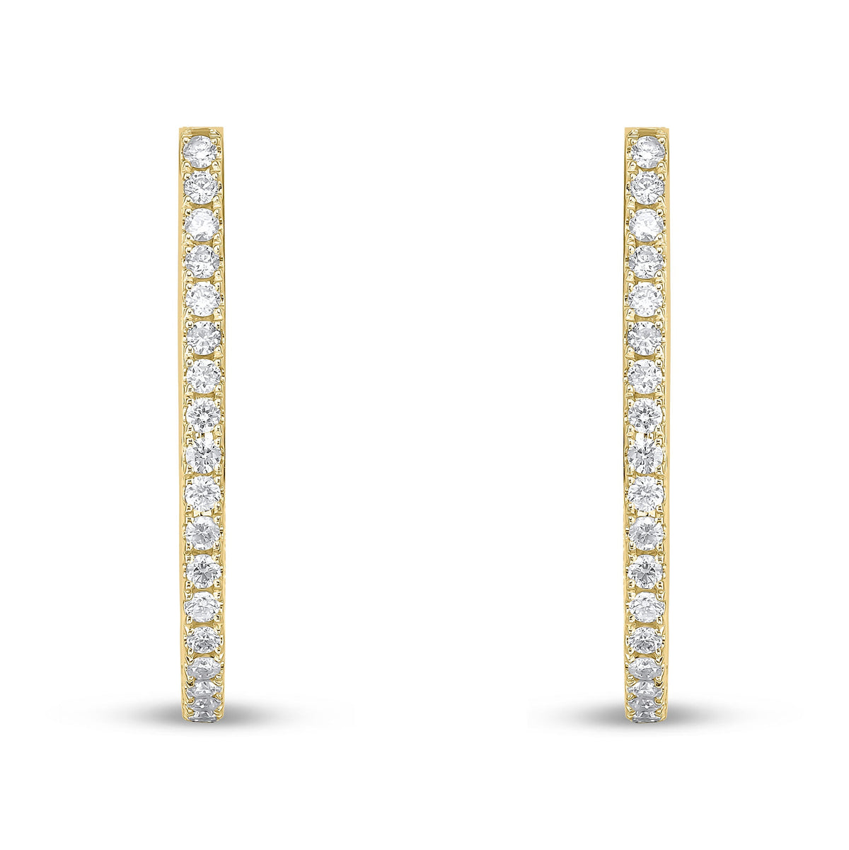18ct Yellow Gold Natural Diamond Horseshoe Hoop Earrings