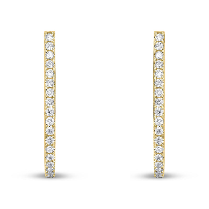 18ct Yellow Gold Natural Diamond Horseshoe Hoop Earrings
