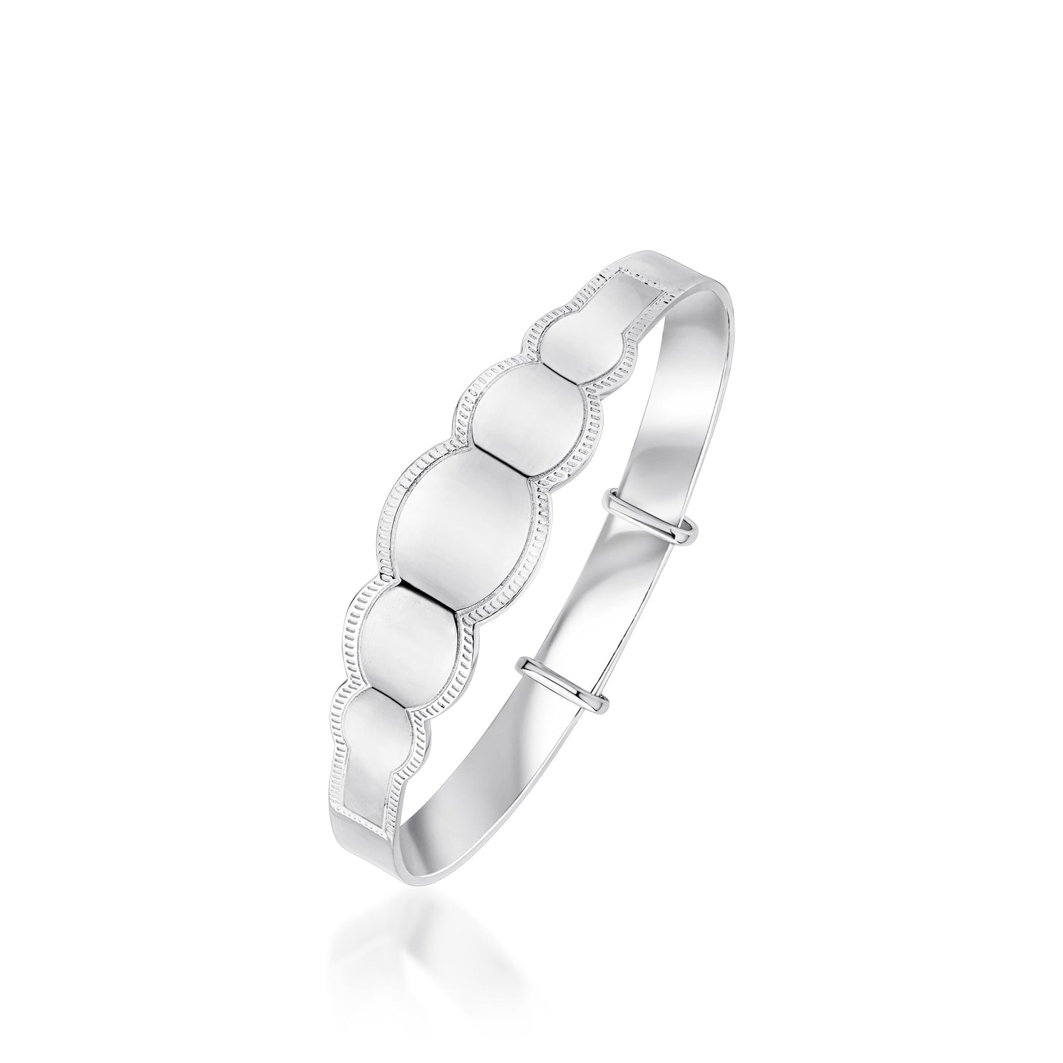 Sterling Silver Scalloped Baby Bangle