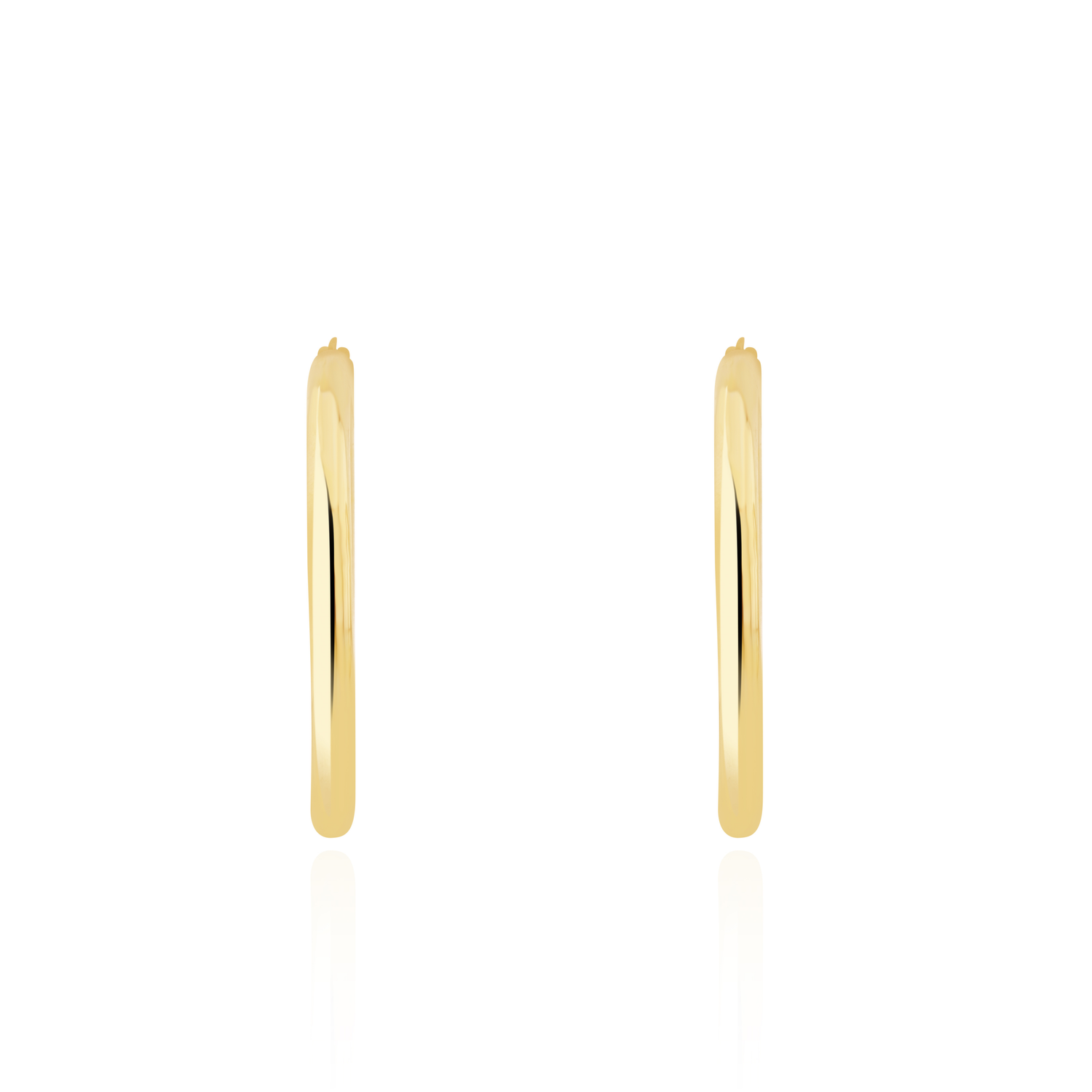 9ct Yellow Gold Polished Hoop Earrings — 37x3mm