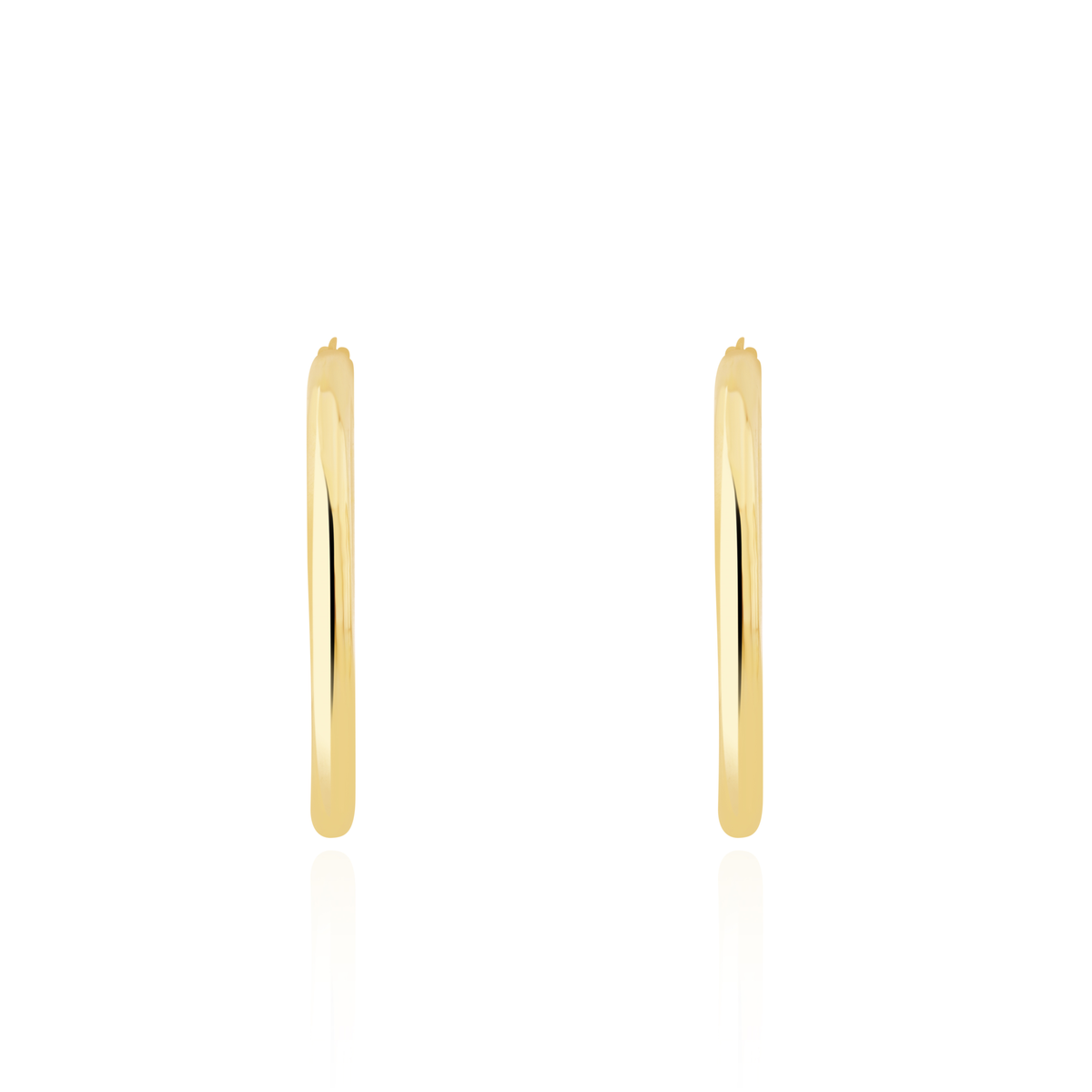 9ct Yellow Gold Polished Hoop Earrings — 37x3mm
