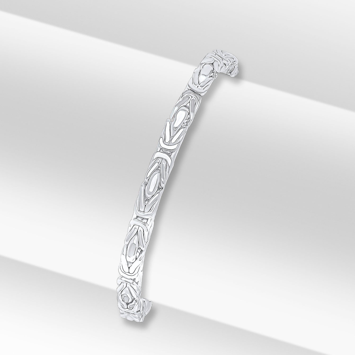 Sterling Silver 4mm Square Byzantine Bracelet