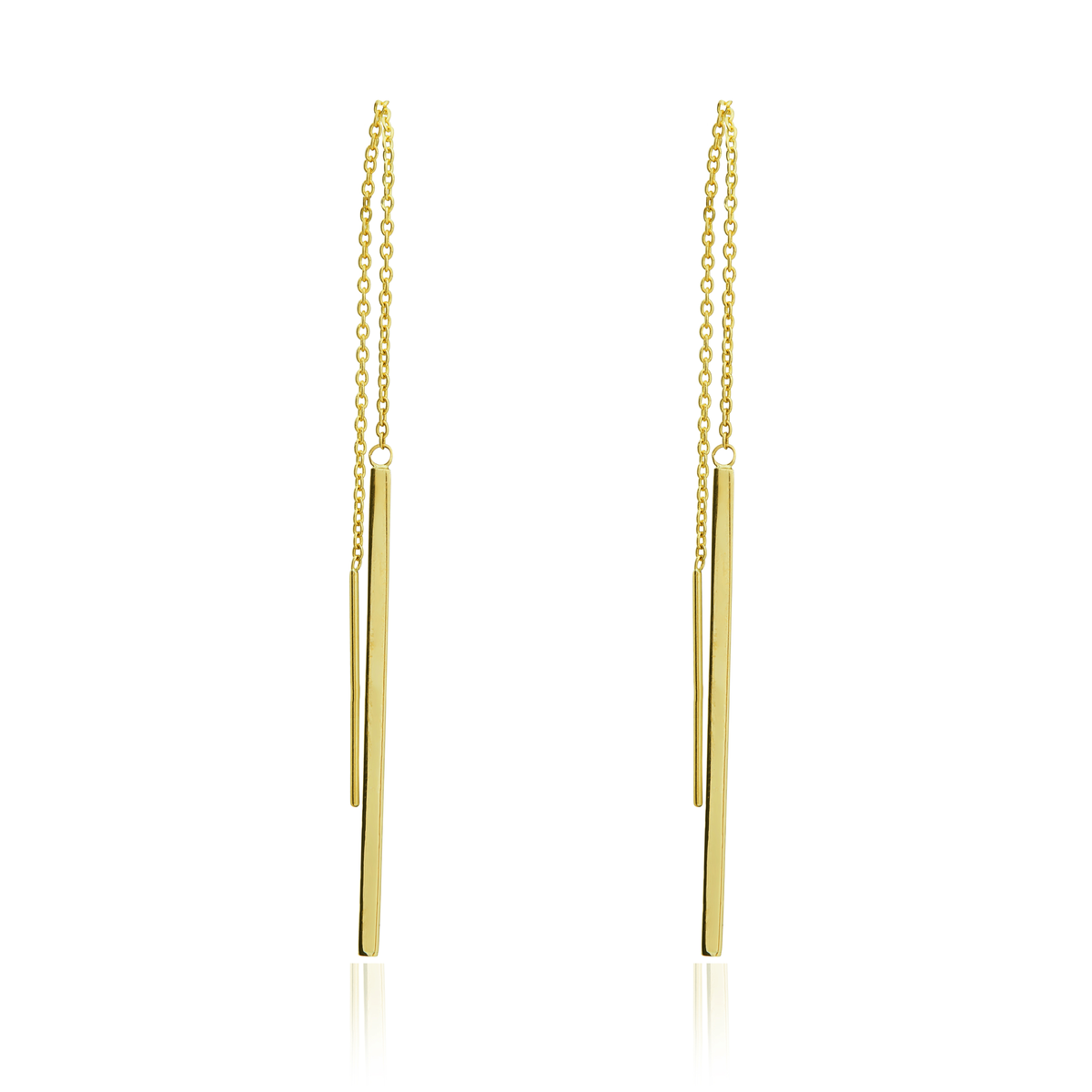 9ct Gold Bar Pull-Through Earrings