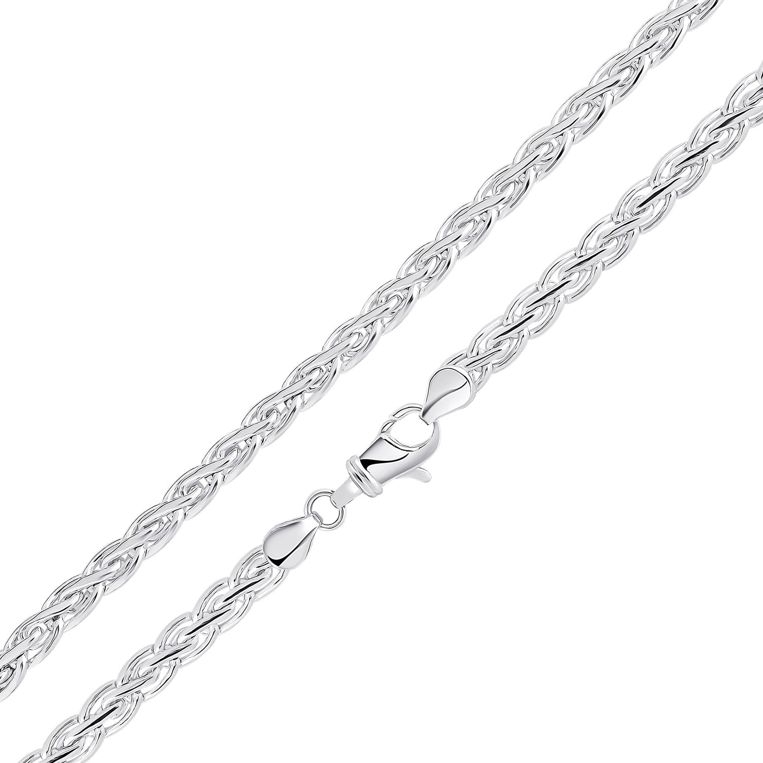 Sterling Silver 7mm Flat Spiga Bracelet