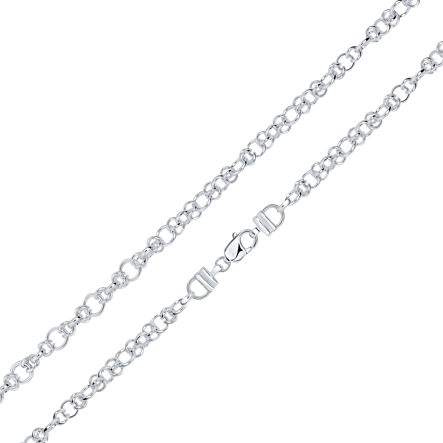 Sterling Silver Handmade Solid 9mm Round Infiniti Loop Bracelet