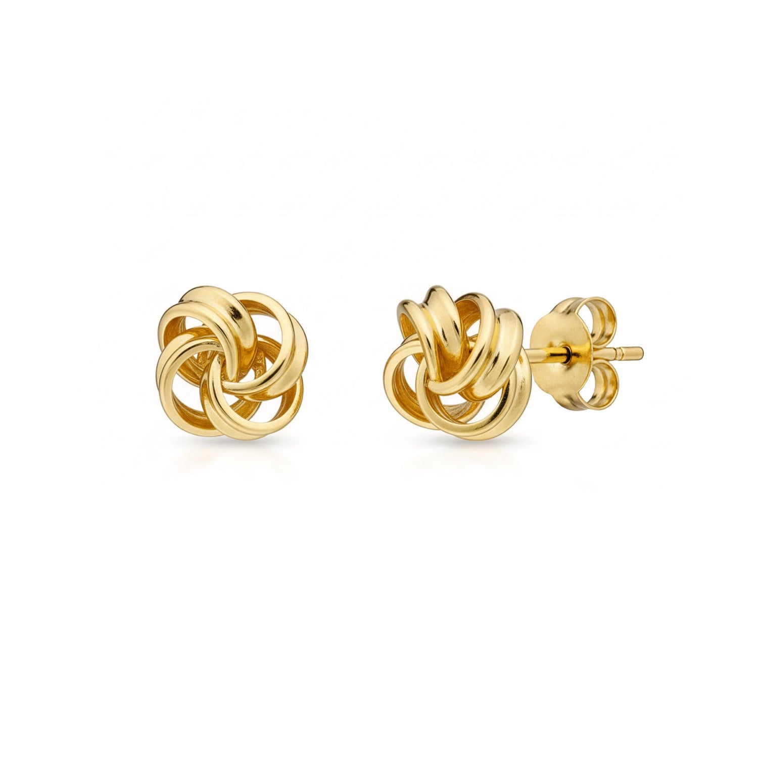 9ct Yellow Gold Polished Multi-Loop Knot Stud Earrings — 9mm