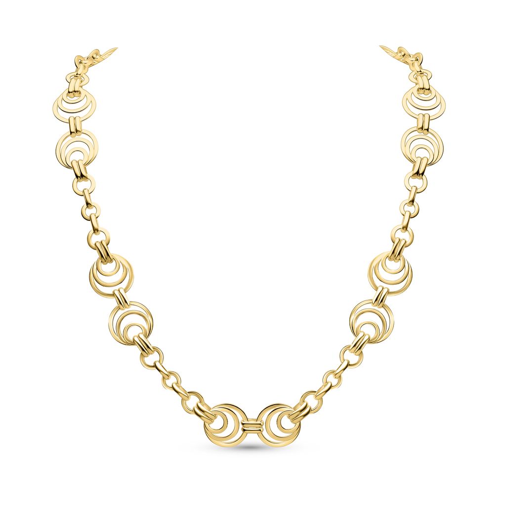18ct Gold Vermeil on Sterling Silver 14.5mm Circles Necklace